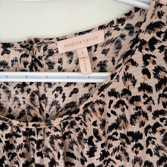 Rebecca Taylor Leopard Print 100% Silk Dress - Picture 3 of 8